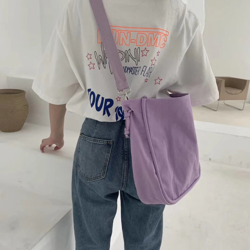 2020 Новая повседневная холщовая Хлопковая женская сумка через плечо в Корейском