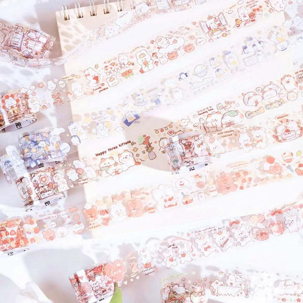 

1 Roll Washi Tape Adhesive Kawaii Stickers Ins Style Washi Supplies Tape Decor Scrapbooking Stationery DIY Creative Single J5L7