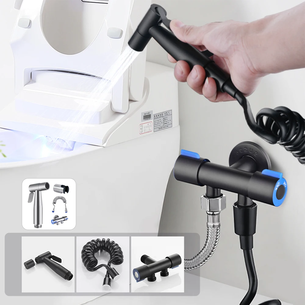 Биде черное для ванной комнаты гигиенический душ с сильным давлением воды