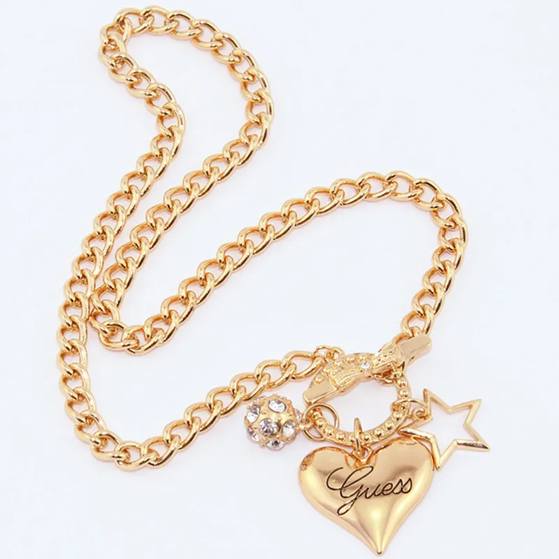 Очаровательные браслеты в виде большого сердца для женщин золотого и