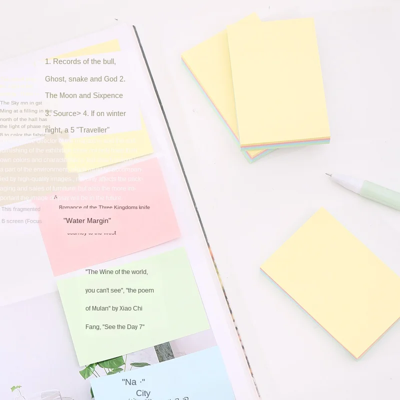 Цветные бумажные Примечания студенческие липкие квадратные накладки наклейки N