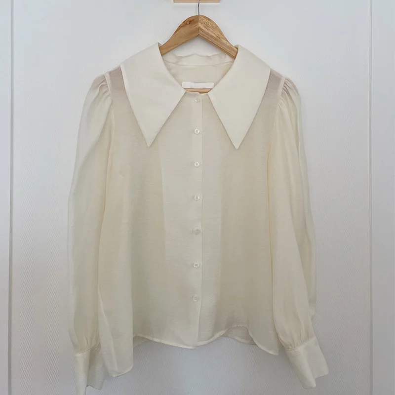 

Женская свободная рубашка с длинным рукавом, оригинальная Осенняя рубашка в Корейском стиле