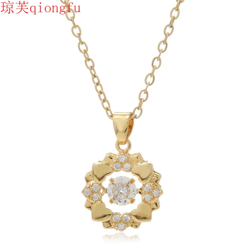 

Rose Gold Six Pointed Star Love Heart Necklace Female Stainless Steel Clavicle Chain Fashion Pendant Gifts for women Geometric