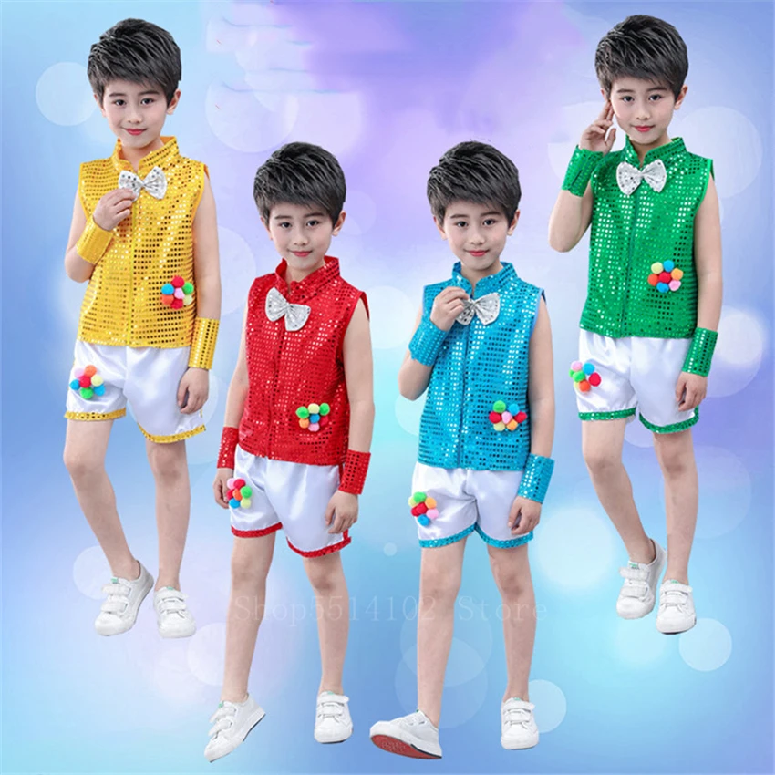 Детская семейная одежда новый стиль пайетки для мальчиков хип хоп джаз детские