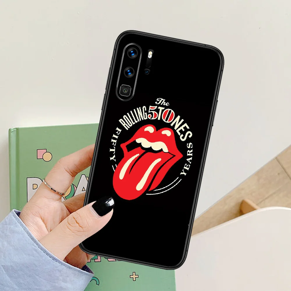 

Mouth the Rolling Stones band Phone Case For Huawei P Mate Smart 10 20 30 40 Lite Z 2019 Pro black Etui Trend Hoesjes Silicone