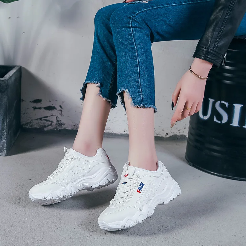 2019 г. новая летняя женская спортивная обувь кожаная в Корейском стиле маленькие