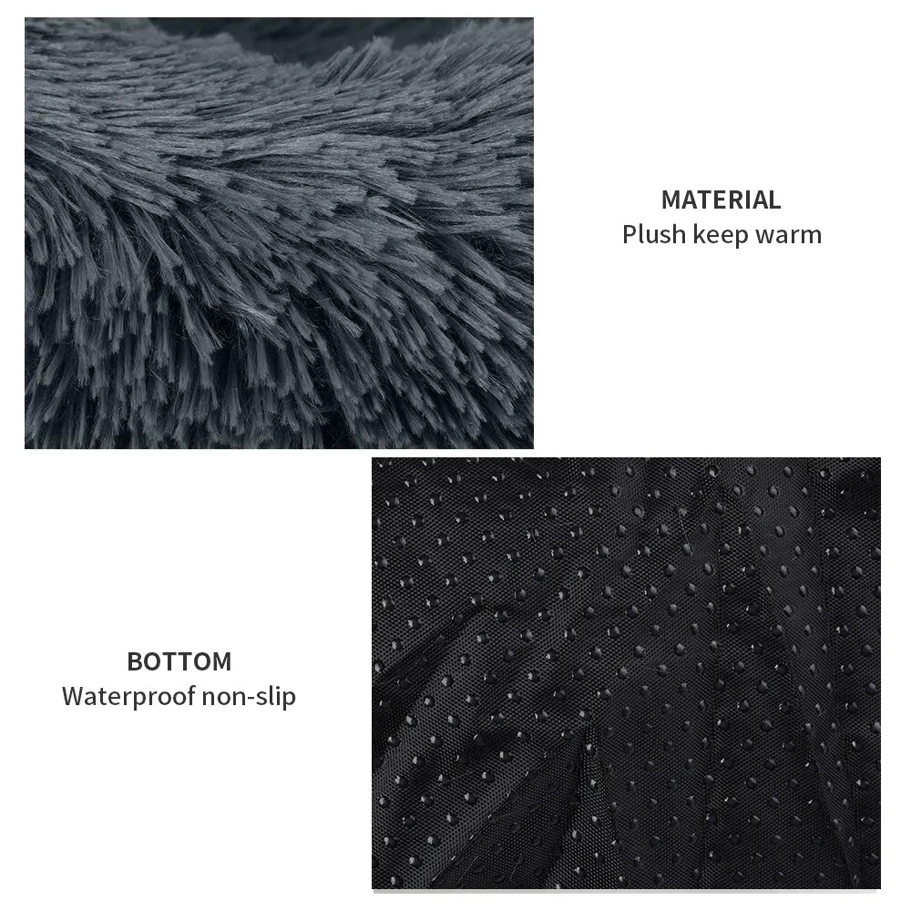 Круглая кровать для кошки мягкая длинная плюшевая корзина спальный мешок