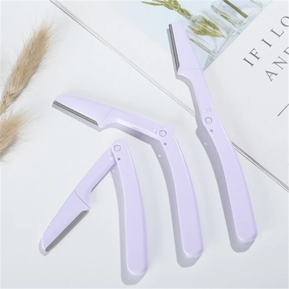 

3pcs Portable Eyebrow Trimmer Foldable Eyebrow Razor Shaver Eye Brow Shaper Cutter Facial Hair Remover Women Face Makeup Tool