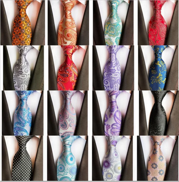 Роскошный мужской классический галстук из 100% шелка цветочный узор Пейсли 8 см