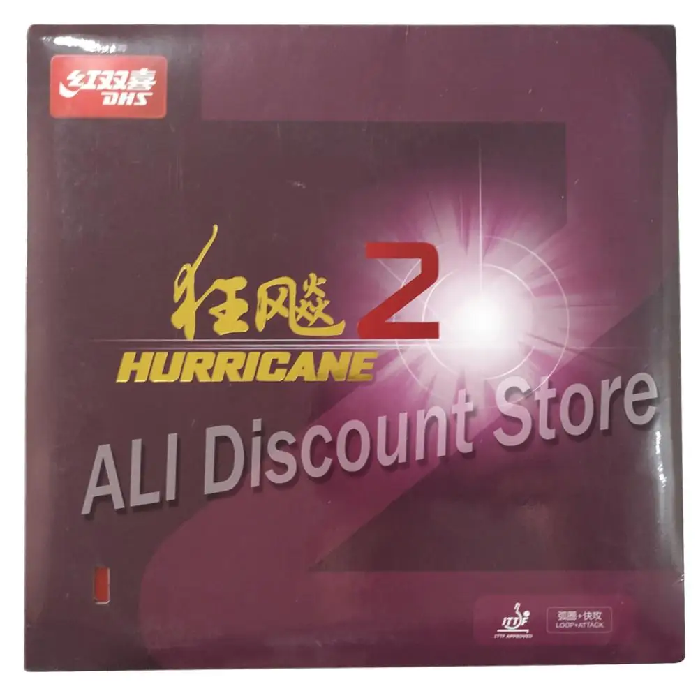 DHS Hurricane 2 pips in Attack + Loop Table Tennis Rubber With Sponge for PingPong |