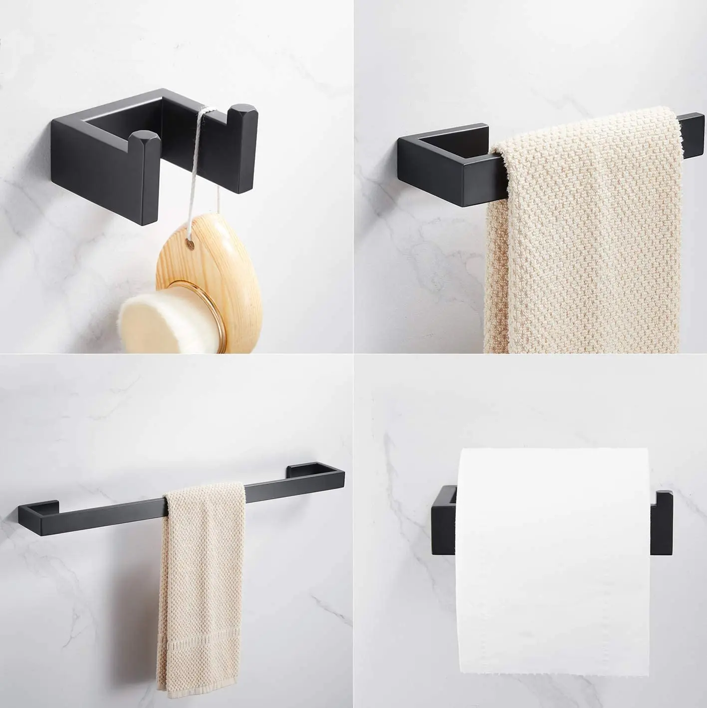 taicute bathroom accessories set towel bar robe hook toilet paper holder wall mount stainless steel shower hardware black free global shipping
