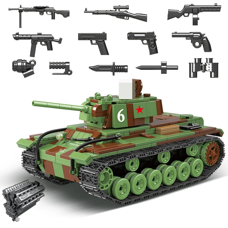 768 Шт Военный Советский Союз KV 1 тяжелый танк строительные блоки Танк солдат