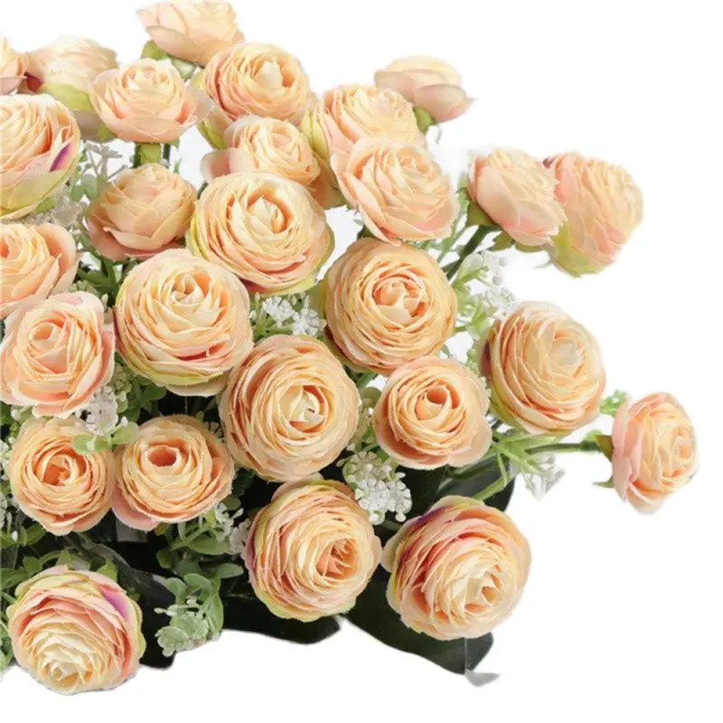 1 букет Искусственные цветы пиона чайной розы Осень шелковые искусственные для
