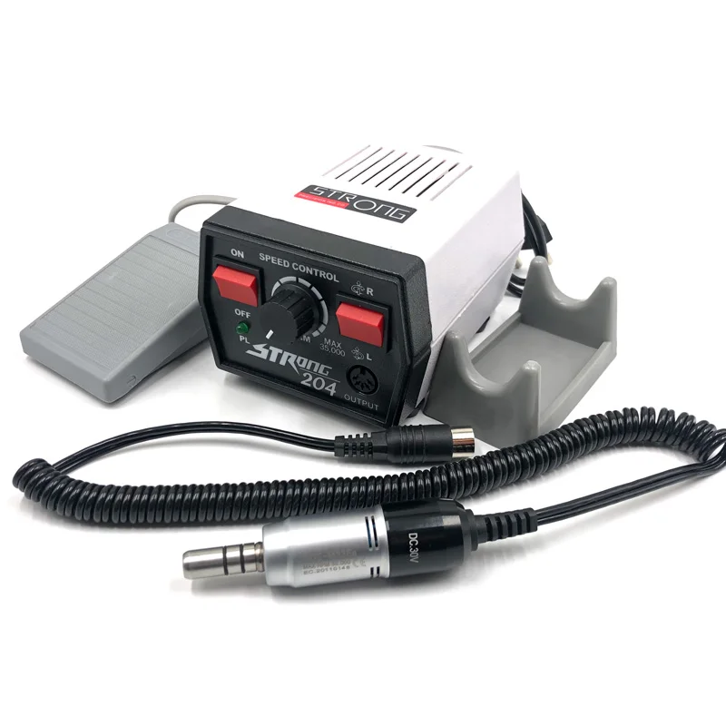 

Dental Lab Strong 204 Electric Micromotor Machine E-type Motor M33ES Handpiece for Polishing sculpture polisher 35k RPM