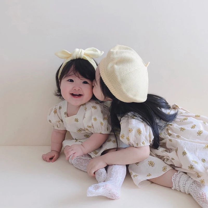 baby bodysuit brother and sister clothes little daisy Korean stule |
