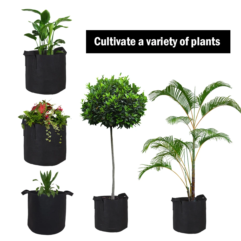 5 шт. 6 размеров контейнер для овощей цветочный горшок черный растительный мешок