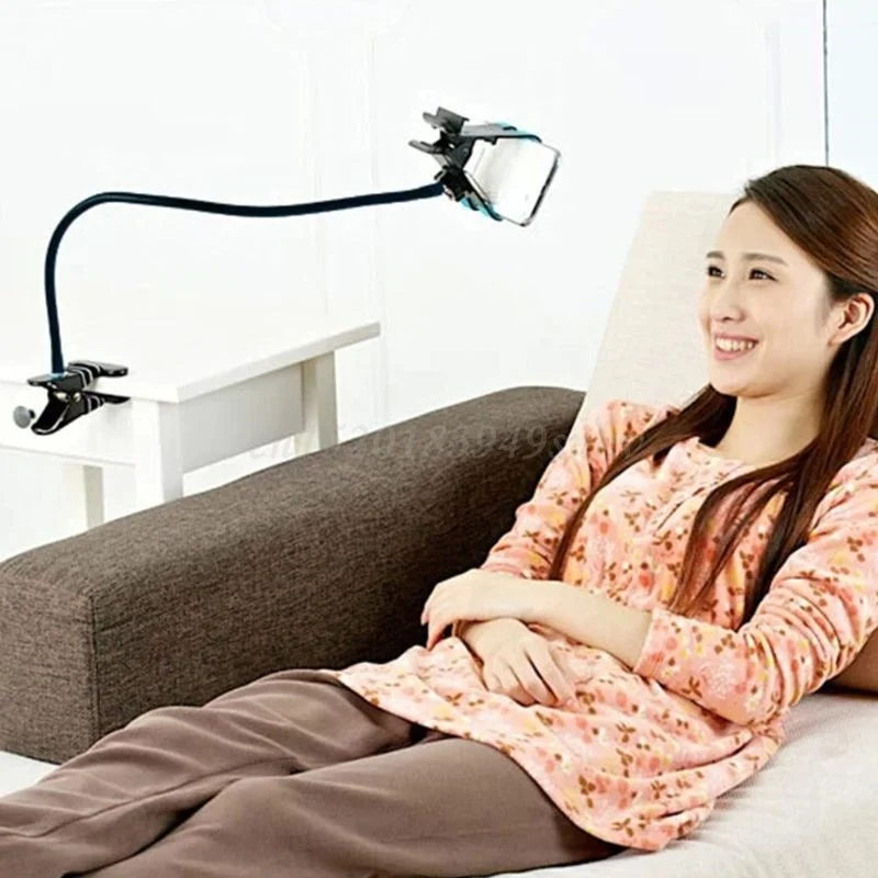 Mobile Lazy Bracket Two Clamp Flexible Phone Stand Holder for Cellphone Support