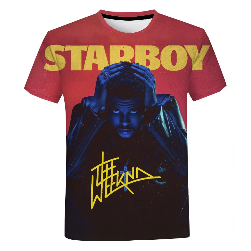 Футболки в стиле хип-хоп с принтом канадской певицы Weeknd мужские и женские