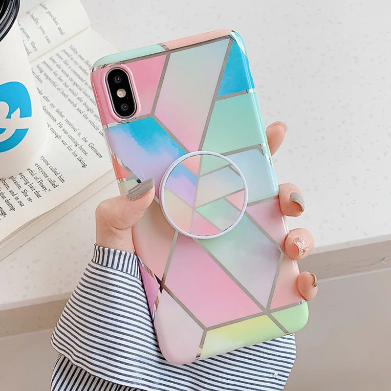 0835A FLYKYLIN подставка для держателя для samsung Galaxy A50 задняя крышка на для samsung A70 A40 Art Сращивание мрамора IMD силиконовый чехол для телефона - Цвет: 0835A