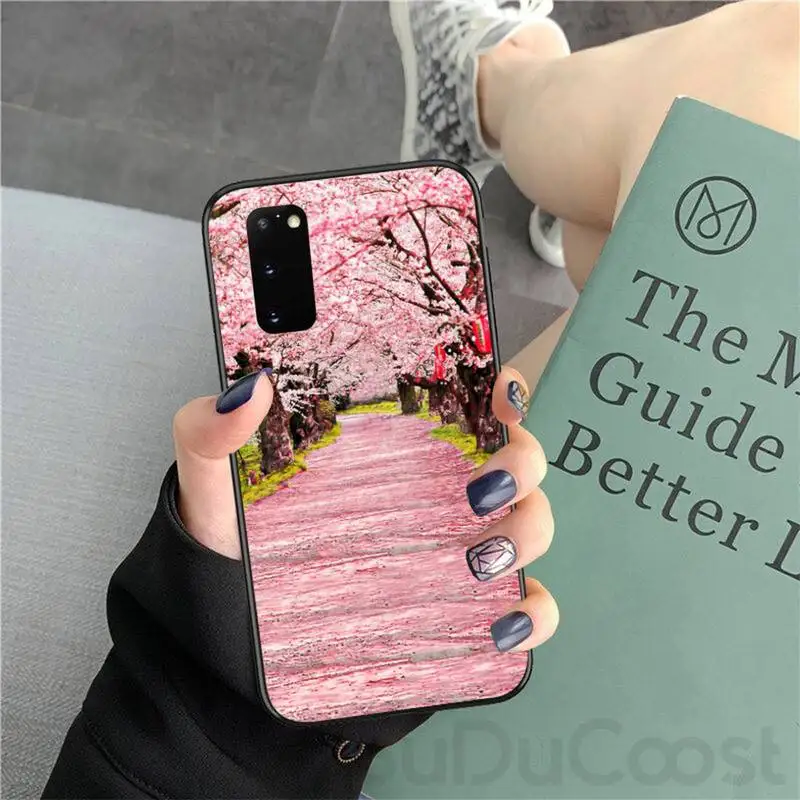 Японский милый блестящий чехол Chenel с цветами вишни для Samsung Galaxy S9 S10 S10E S6 S7 S8 S9Plus S5