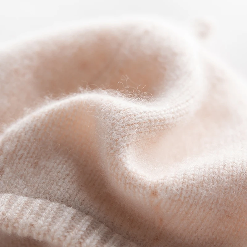 

natural cashmere beret hat women winter warm wool felt stylish fall girls hats