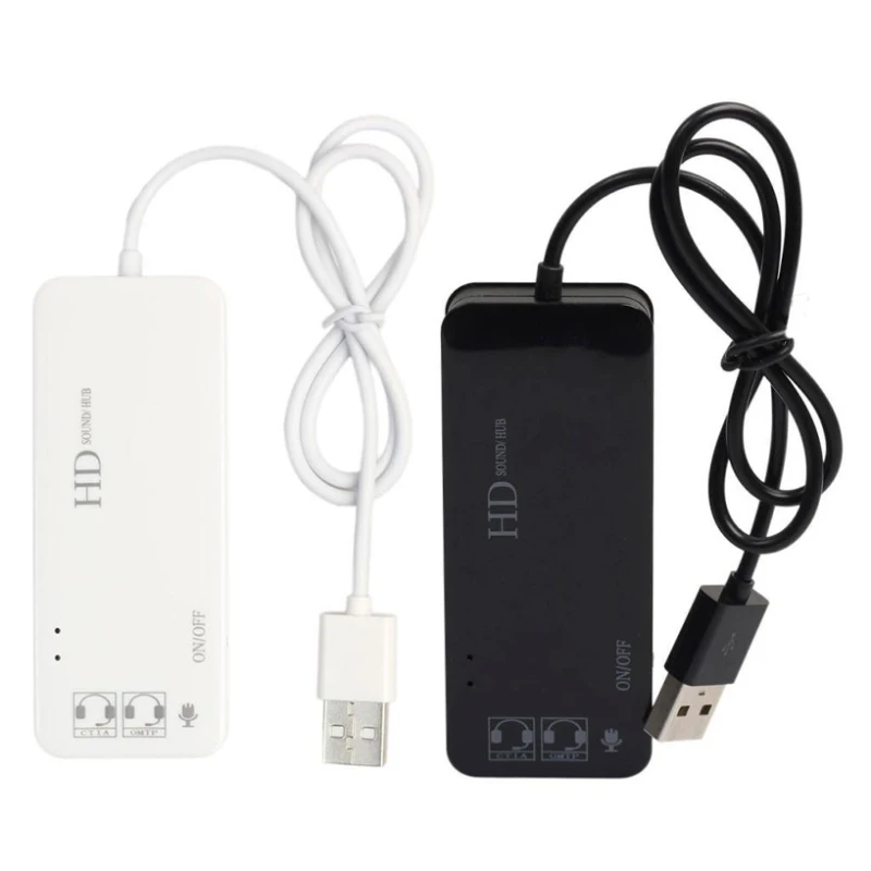 

USB2.0 External Sound Card 7.1CH Sound Cards 3 Ports USB 2.0/ Headphones /Mic 7.1CH Sound Adapter Multi HUB USB Splitter