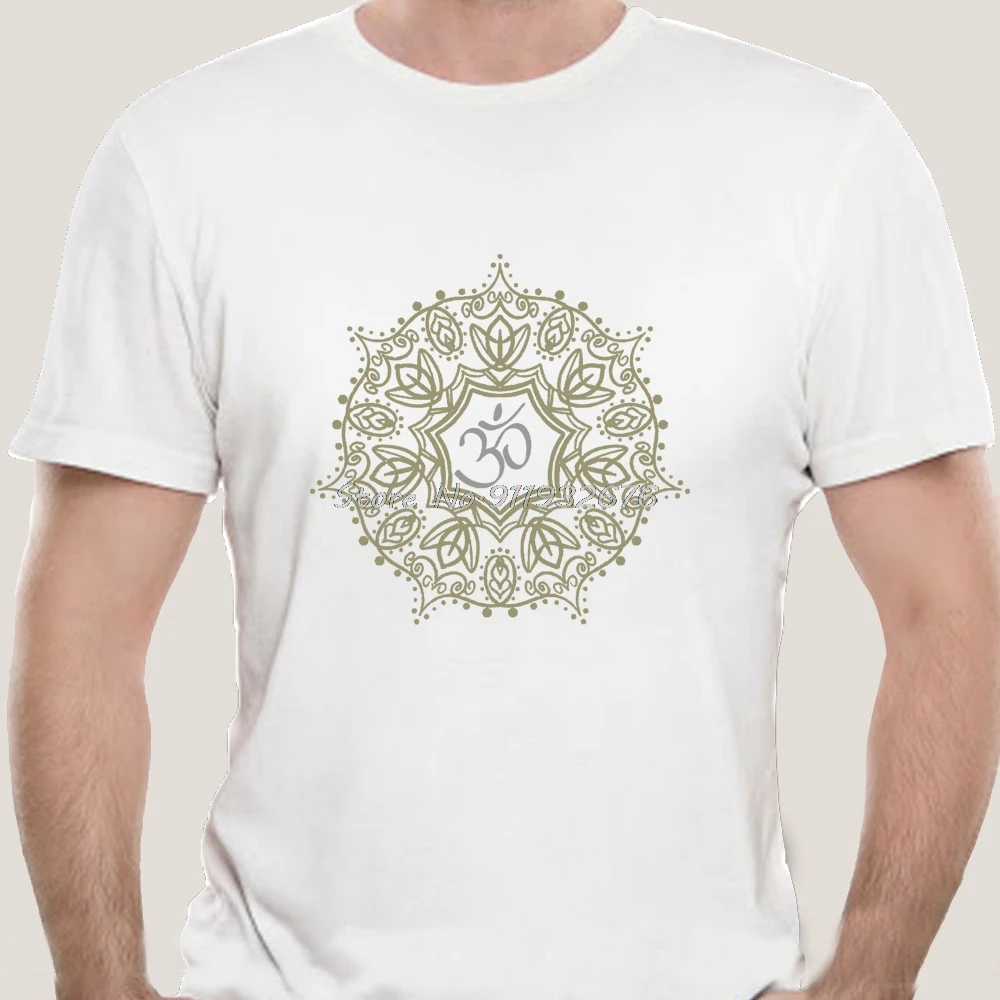 Футболка Мужская/женская с рисунком мандалы Будды йоги хлопковая смешная