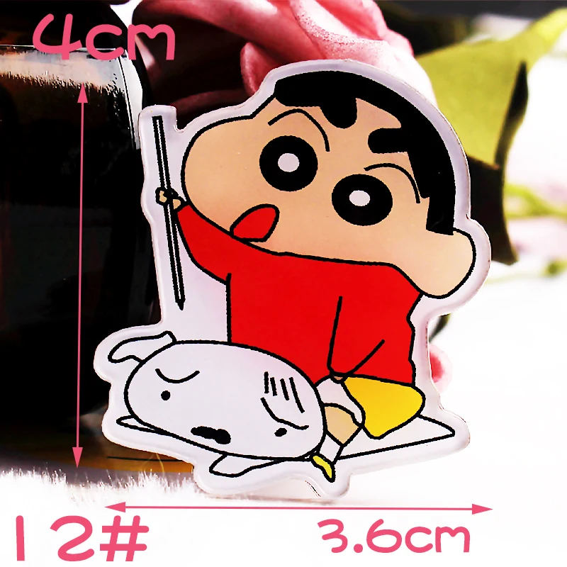 1 шт. Crayon Shin-chan мультфильм демон значки на одежду акриловые значки Kawaii значки на рюкзак булавка брошь значок Y13 - Color: Y13-12