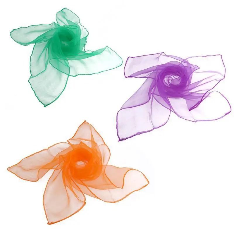 

12pcs 60*60cm Hemmed Square Juggling Dance Scarves 6 Colors Desigual Scarves Square Scarf Polyester (Assorted Color)