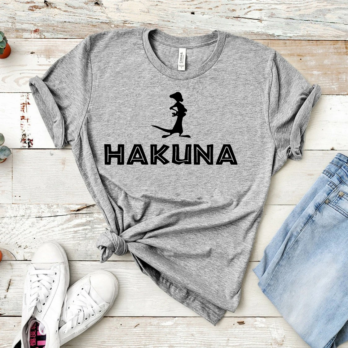 2019 летняя хлопковая новая футболка Hakuna Matata Timon and Pumba женская с изображением Льва