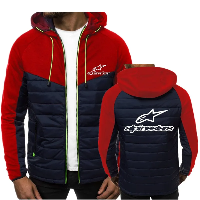 

Alpinestars Brand Men's Track And Field Sports Shirt Casual Men's Hooded Jacket Zipper Cardigan Plus Velvet Thick Men's Jacket
