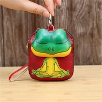 leather frog wallet card bag coin purse coin purse mini coin purse leather card bag key bag clutch childrens cartoon wallet