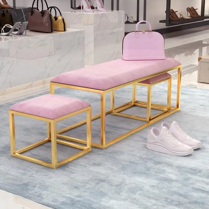 Креативный скандинавский простой железный стул для обуви домашний кровати