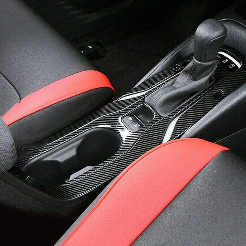 

Real Carbon Fiber Car Inner Gear Panel Water Cup Holder Cover Trim for Toyota Corolla 2019 2020 Car Accessories