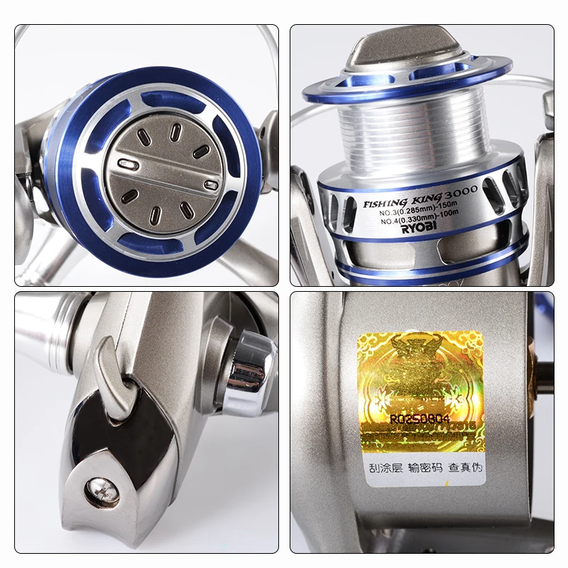 Цена Рыболовные спиннинговые Катушки RYOBI FISHING KING I 1000 2000 3000 4000 6000 8000 5,1: 1/5.0:1 Передаточное число 6 + 1BB MAX DRAG 10 кг; Катушка для рыбалки
