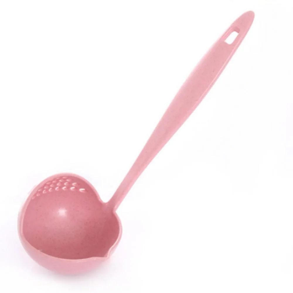 2 in 1 Long Handle Soup Spoon Home Vegetable Strainer Large Cooking Colander Shovels Kitchen Scoop Plastic Ladle Tableware | Дом и сад