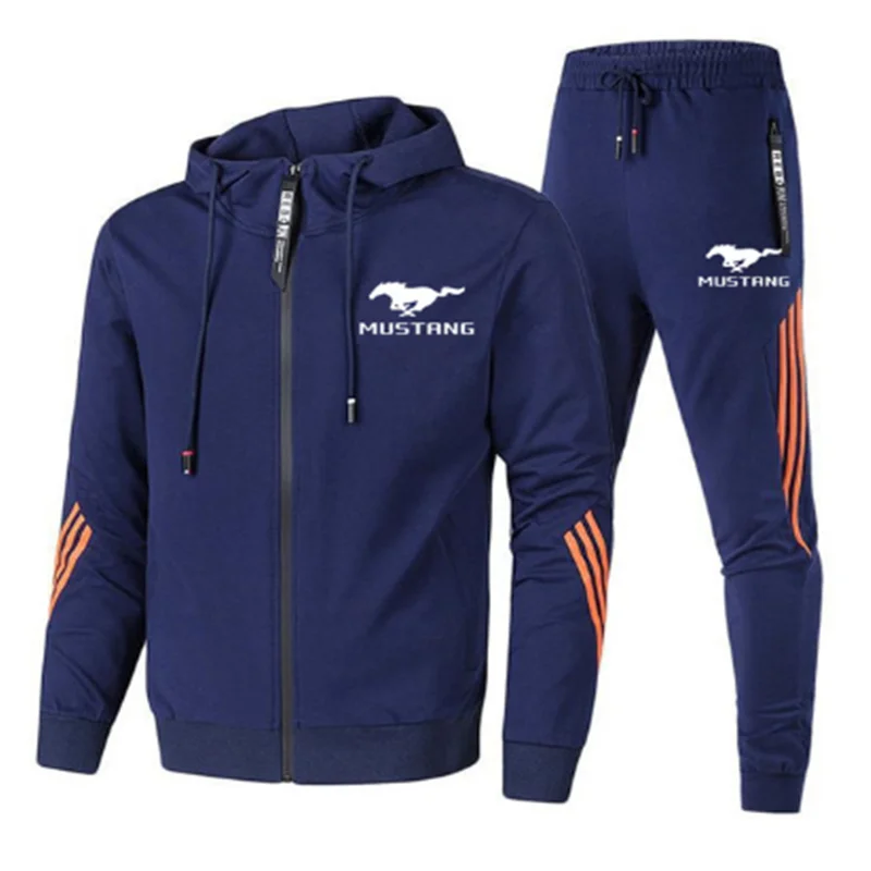 

Winter Hoodie Suit Men's Fashion Wool 100% Cotton Hoodie Black Brand Pants Casual Jogging Suit Sportswear Sweatshirt Pullover