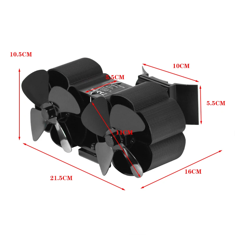 Вентилятор с двумя головками 8 лезвия работает алюминиевых бесшумный