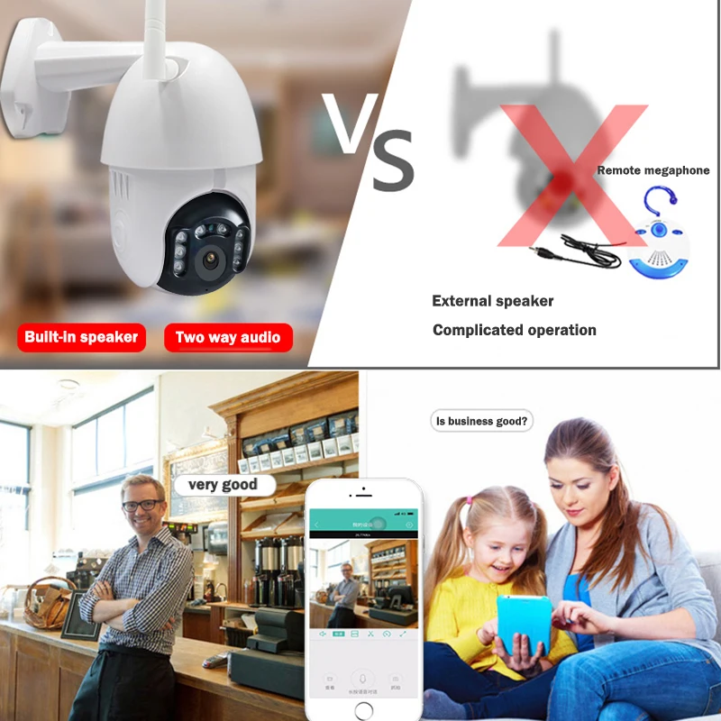 Wdskivi Водонепроницаемая уличная ip-камера 1080P P2P беспроводная Wifi камера PZT Zoon купольная камера видеонаблюдения умная сигнализация