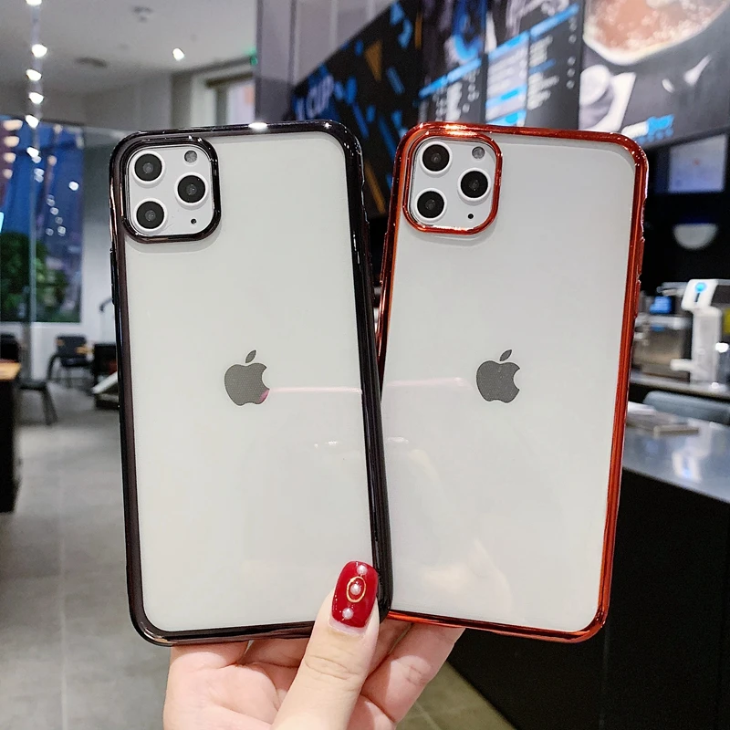Цветной прозрачный чехол для телефона Apple iPhone X 10 11 Pro Max 6 6s 7 8 Plus XS XR тонкий мягкий