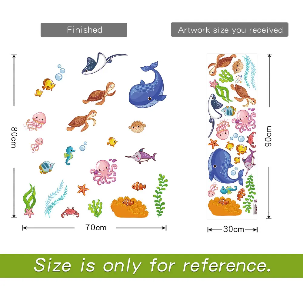 

Waterproof Bath Sticker Fish Sea Cartoon Wall Sticker for Shower Children Kids Baby Bath Bathtub Tile Bathroom Sticker Removable