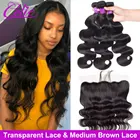 Волосы Celie, бразильские волнистые волосы с застежкой, HD Прозрачная Кружевная передняя часть с пряди, человеческие волосы Remy, 3 пряди застежкой