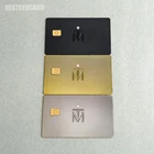 Высококачественная металлическая визитная карточка Визитная карточка из нержавеющей стали с чипом и бриллиантом