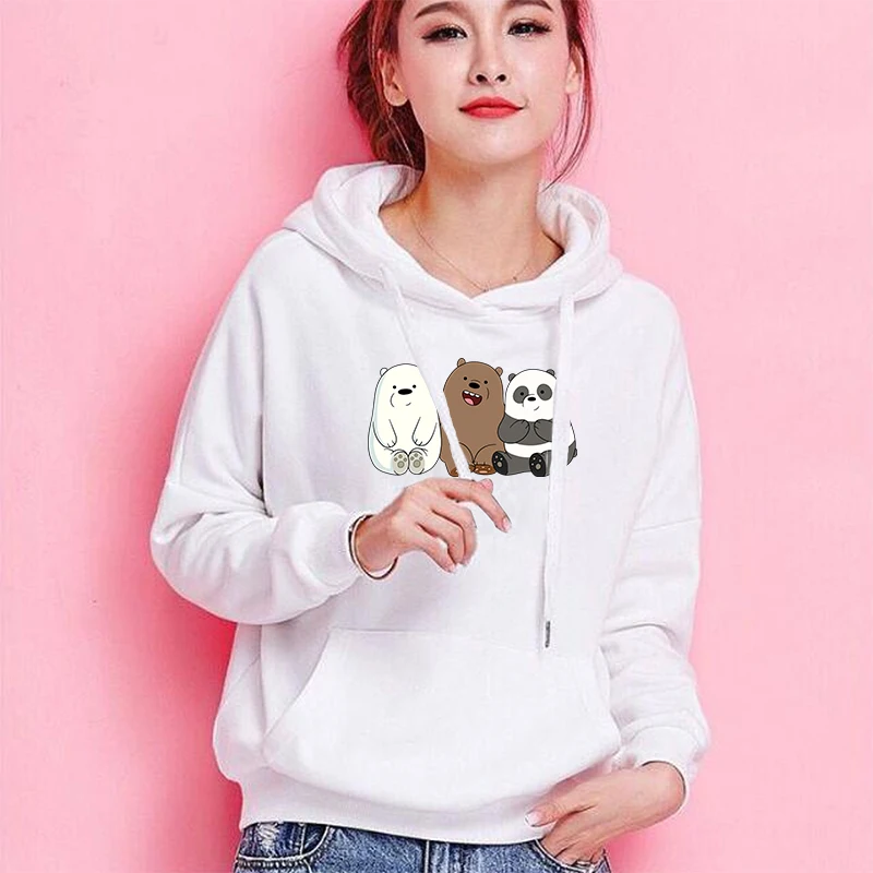 Толстовки с аниме принтом панды медведя Толстовка для женщин мужчин длинным