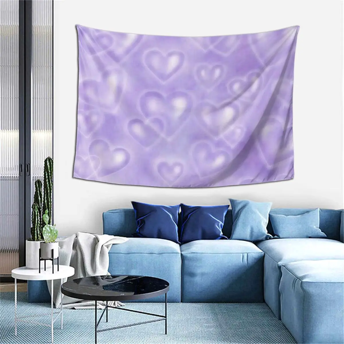 

Y2K фиолетовый гобелен в форме сердца, домашний декор, украшение для комнаты, интерьер в эстетике, корейский макраме, настенное украшение