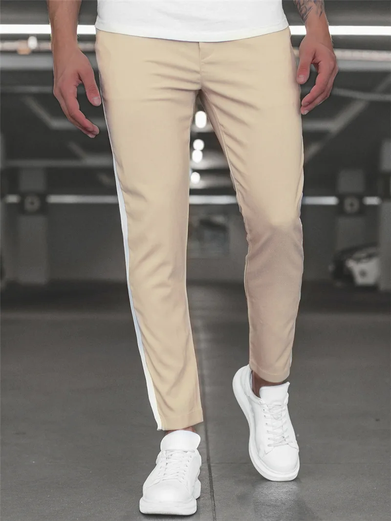 

Men Casual Pants Skinny Trousers Track Bottom Autumn Sweatpants Man Pant Side Stripe Fashion Men New Joggers Pants