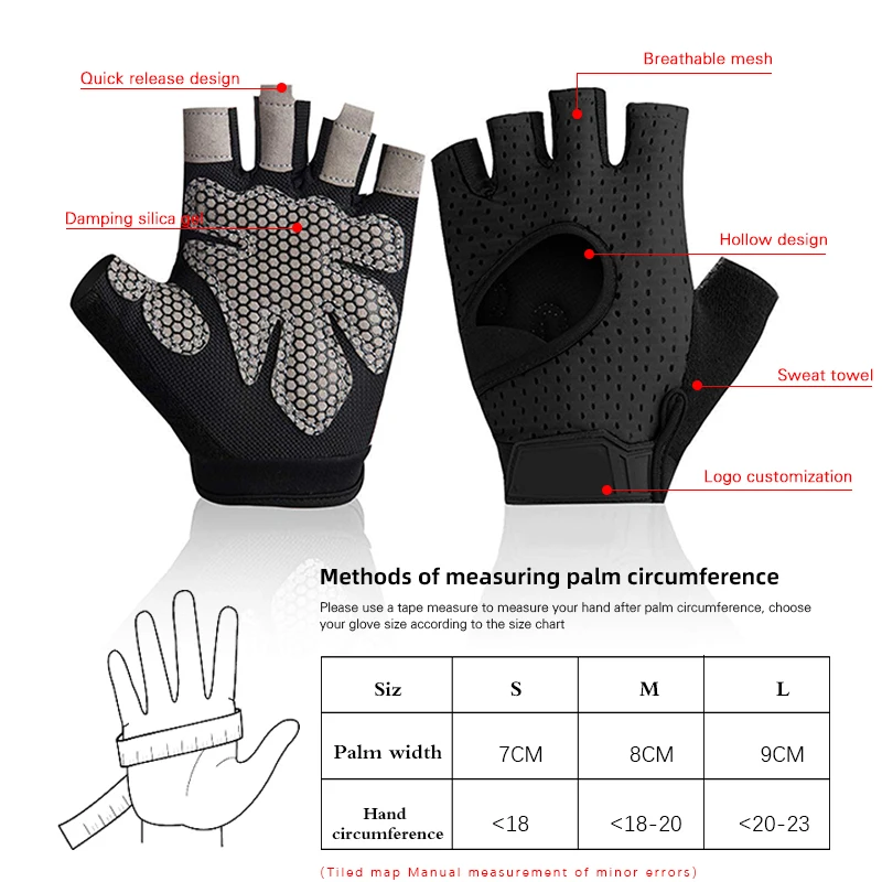 Coolfit Breathable Fitness Gloves Weight Lifting For Heavy Exercise Sport Gym Gloves Women Body Building Non-Slip Half Finger images - 6