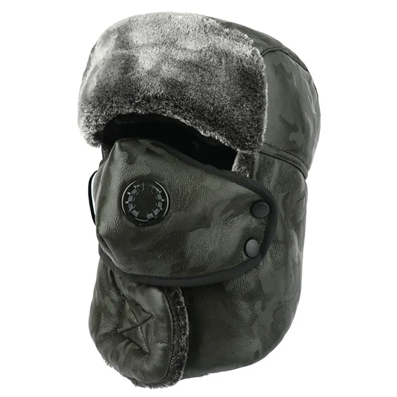 

Winter Warm Earflap Bomber Hats Caps Scarf Men Women Russian Trapper Thermal Hat Trooper Earflap Snow Ski Hat Cap