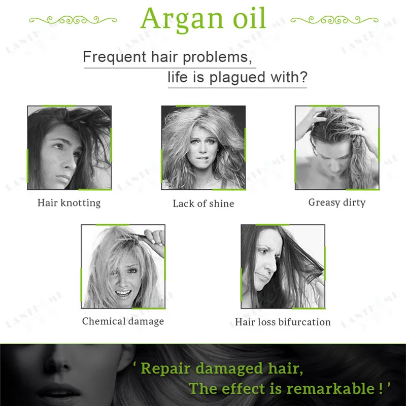 

Lanthome Argan Oil Morocco Hair Oil for Dry and Damaged Hair Conditioner Repair Split Ends Moisturizing Hair Keratin Treatment