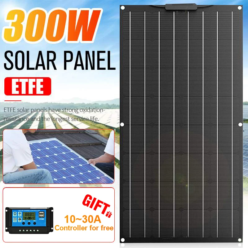 Комплект гибких солнечная панель ETFE 300 Вт Полная зарядное устройство для